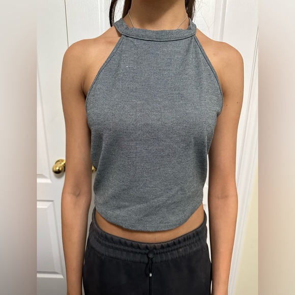 Zara Trafaluc Crop Halter Neck Top - Grey (s) - Picture 2 of 5